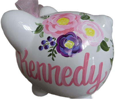 Bright Kennedy Floral Piggy bank