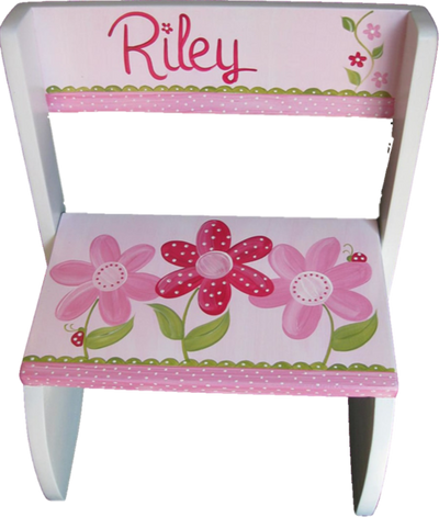 Delicate Pink Daisy Garden flip stool