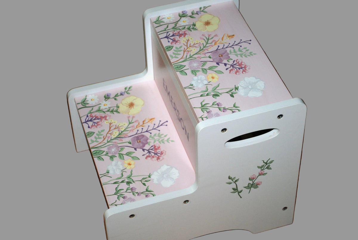 Wild Flowers two step stool