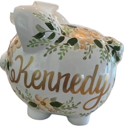 Gold Floral Burst Piggy bank