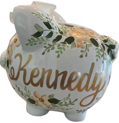 Gold Floral Burst Piggy bank