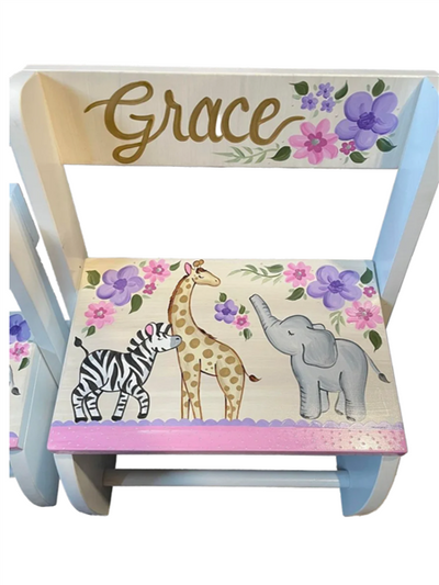 Grace Floral Jungle Flip step stool