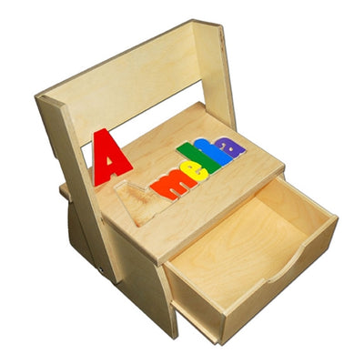 Personalized Puzzle step N store SOLID wood stool
