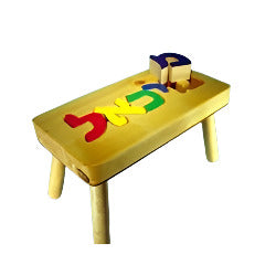 Natural Hebrew puzzle step stool