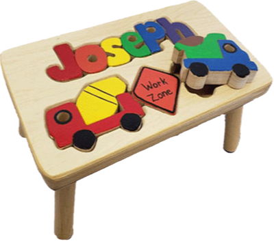 personalized puzzle step stool Nat constr