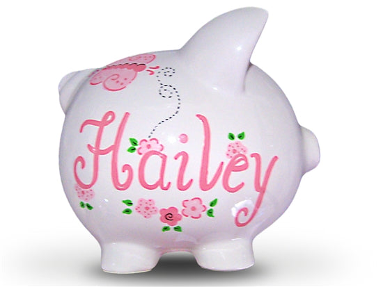 Pink Butterfly piggy bank