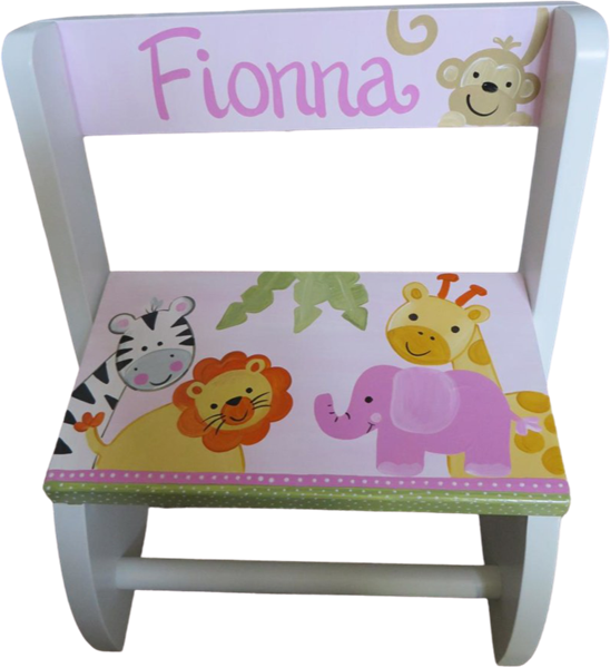 Pink happy Safari Flip step stool