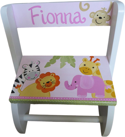 Pink happy Safari Flip step stool