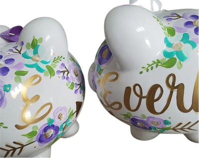 Purple Turquoise Wild Child Piggy bank