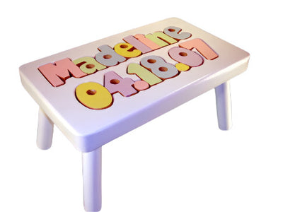 White Birthdate stool