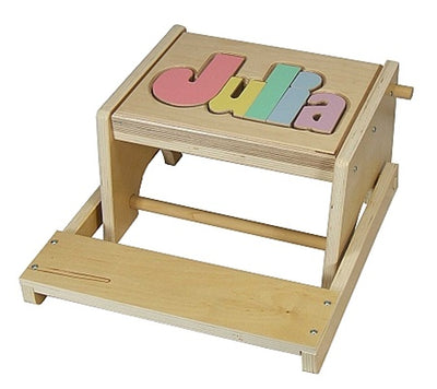 personalized puzzle Maple flip stool