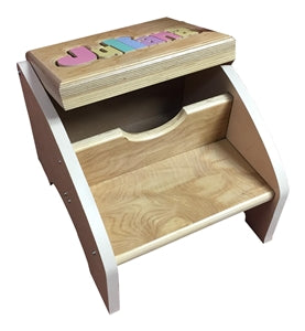 personalized puzzle Maple two step stool