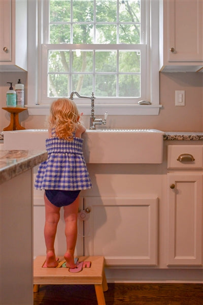 personalized puzzle step stool nat maple