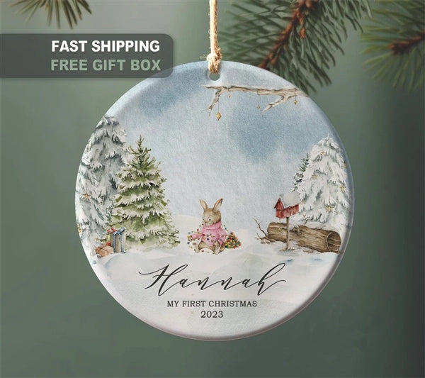 Rabbit Pink Ornament