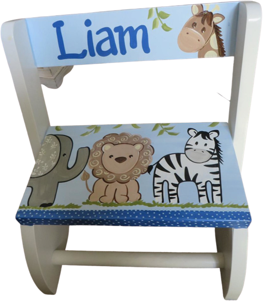 Blue happy Safari Flip step stool