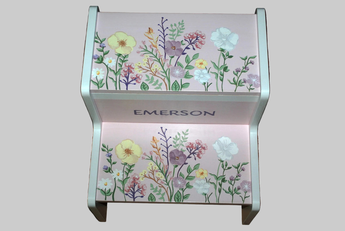 Wild Flowers two step stool