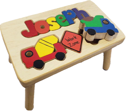 personalized puzzle step stool Nat constr