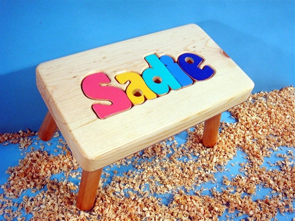 Classic personalized puzzle step stool