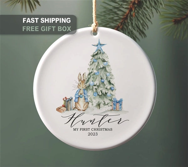 Peter Rabbit Blue Ornament