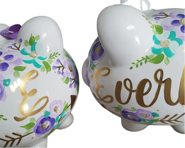 Purple Turquoise Wild Child Piggy bank