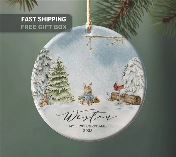 Rabbit Blue Ornament