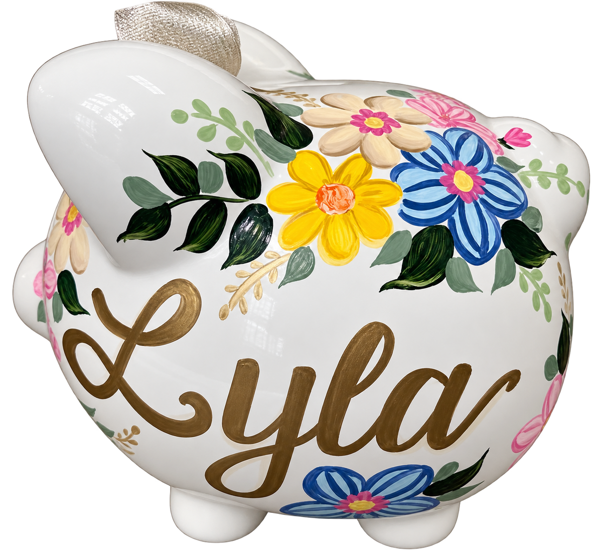 Boho Floral Piggy bank