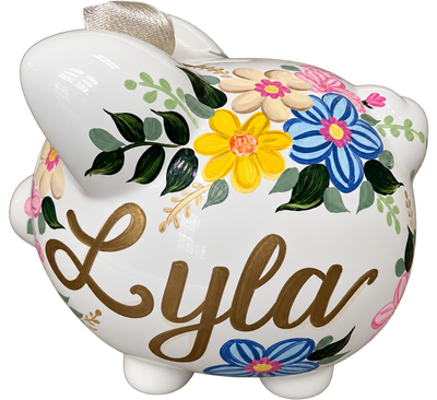 Boho Floral Piggy bank