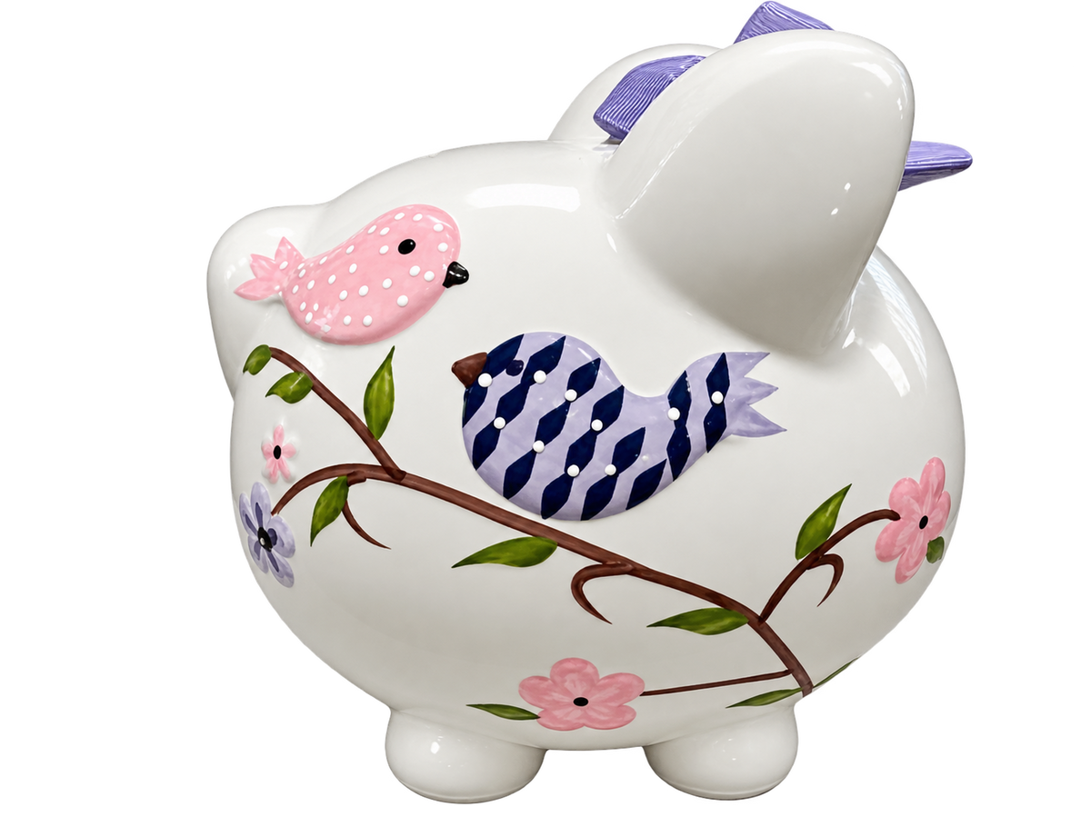 Cherry Blossom Bird Piggy bank for children
