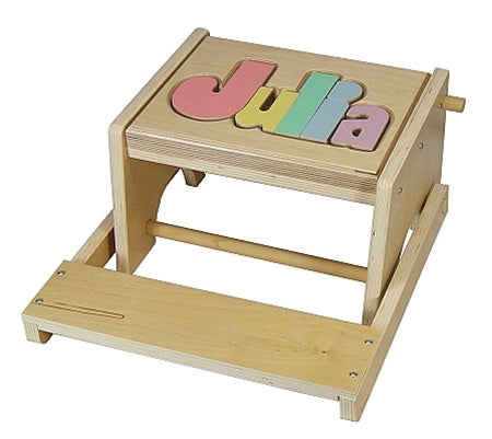 personalized puzzle Maple flip stool