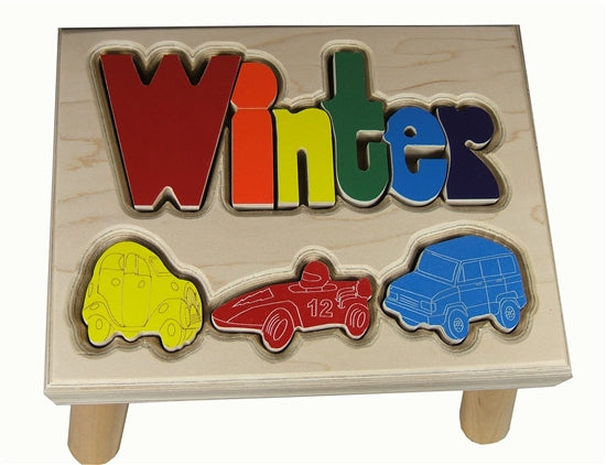 personalized puzzle step stool nat maple cars