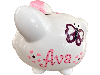 Pink Butterfly Piggy bank